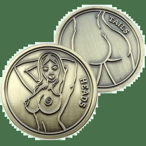 ReadyGolf: Naked Lady Heads or Tails Flip Coin Ball Marker & Hat Clip