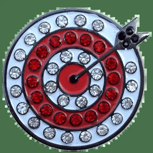 ReadyGolf: Target Golf Ball Marker & Hat Clip with Crystals