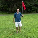 Regulation backyard Golf Flag Stick and Patented “Mow-Over” Anchor