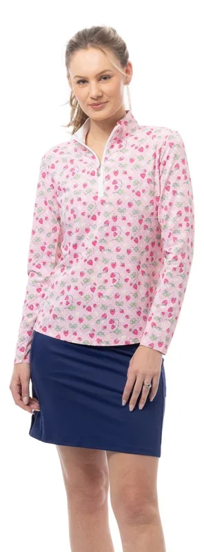SanSoleil: Ladies Soltek Lux Long Sleeve Print Mock – 900621