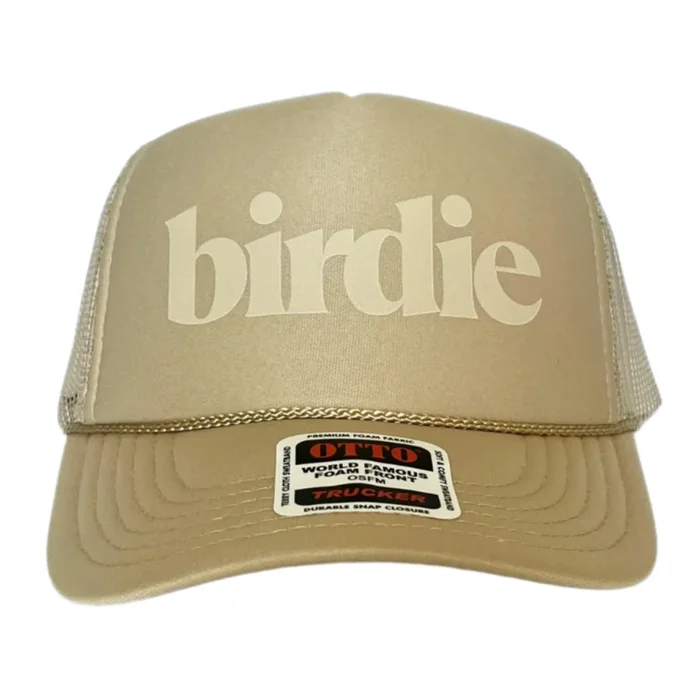 Sassy Caddy: Ladies Golf Trucker Hat – Monochrome Birdie