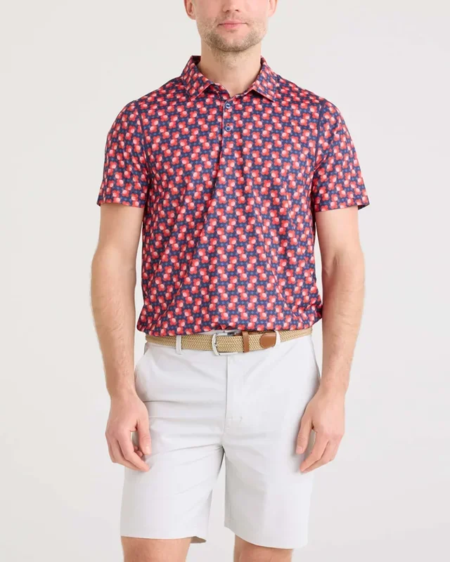SAXX: Men’s DropTemp UPF All Day Cooling Performance Polo – Fab Fresh Balls-Multi