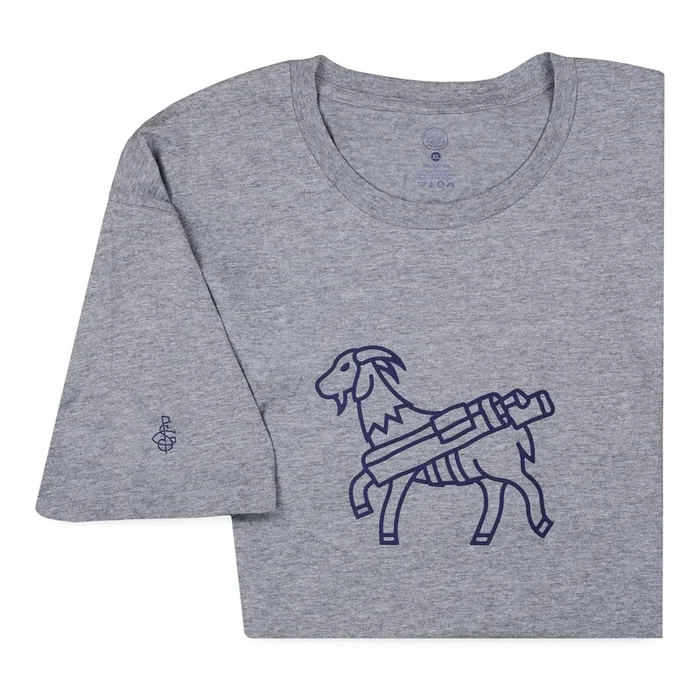 Seamus Goat T-Shirt – Navy on Grey