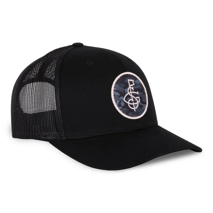 Seamus Trucker Hat – Black Camo
