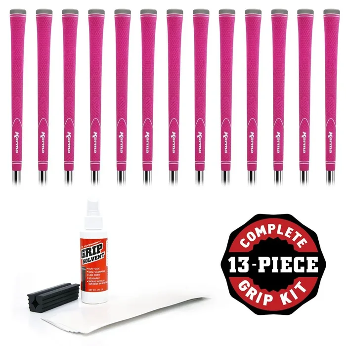 Set of 13 Karma Neion II Golf Grip Kit Pink – Includes 13 Grips, Tape, Solvent, Vise (Copy)