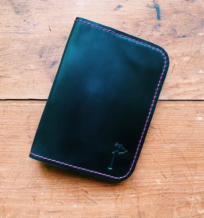 Single Barrel Collection Minimalist Scorecard Holder in Horween Shell Cordovan Black