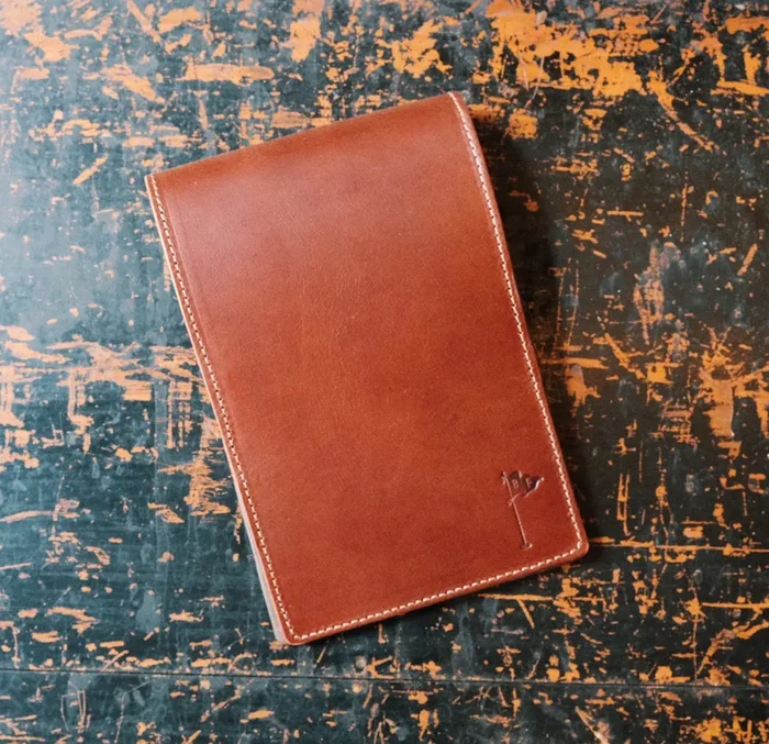 Single Barrel Collection Yardage Book / Scorecard Holder in Buttero Chestnut / Shell Cordovan