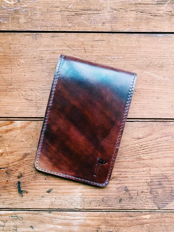 Single Barrel Collection Yardage Book / Scorecard Holder in Horween Shell Cordovan #8 Marbled