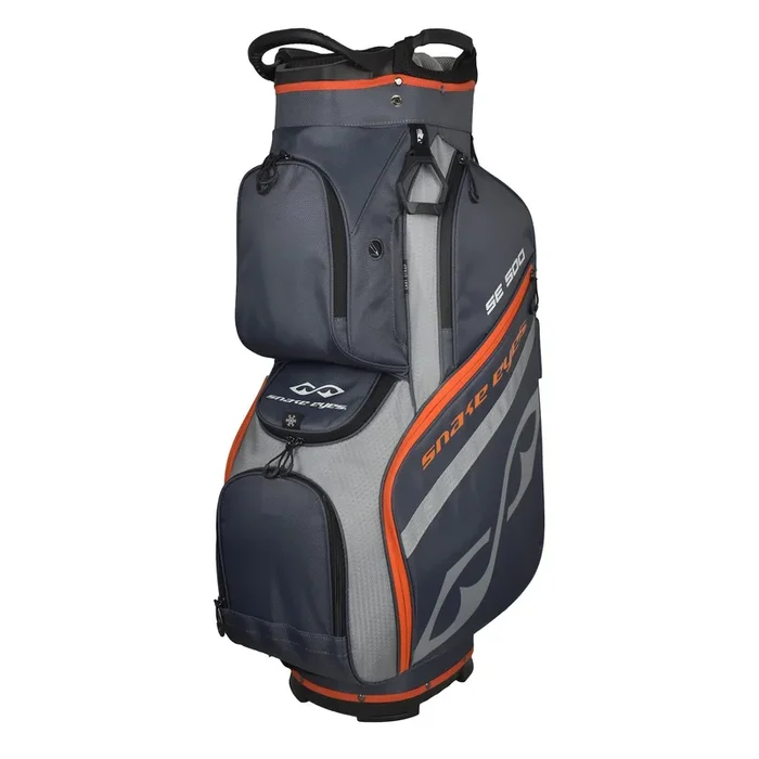 Snake Eyes SE500 Cart Golf Bag 14 Way Divider Grey Orange