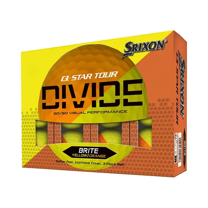 Srixon Q-Star Tour Divide Brite – Yellow & Orange 1 Dozen Golf Balls
