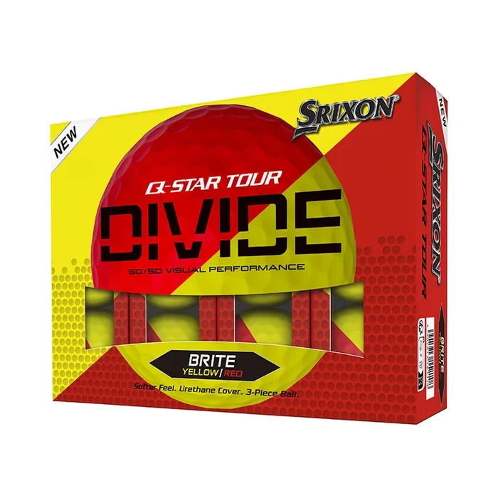 Srixon Q-Star Tour Divide Brite – Yellow & Red 1 Dozen Golf Balls