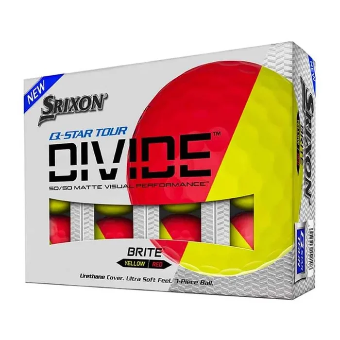 Srixon Q-Star Tour Divide Golf Balls Red Yellow