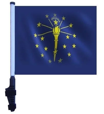 SSP Flags: 11×15 inch Golf Cart Flag with Pole – State of Indiana
