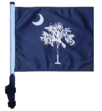 SSP Flags: 11×15 inch Golf Cart Flag with Pole – State of South Carolina/Palmetto