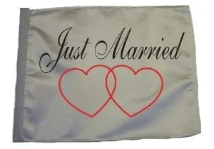 SSP Flags: 11×15 inch Golf Cart Replacement Flag – Just Married