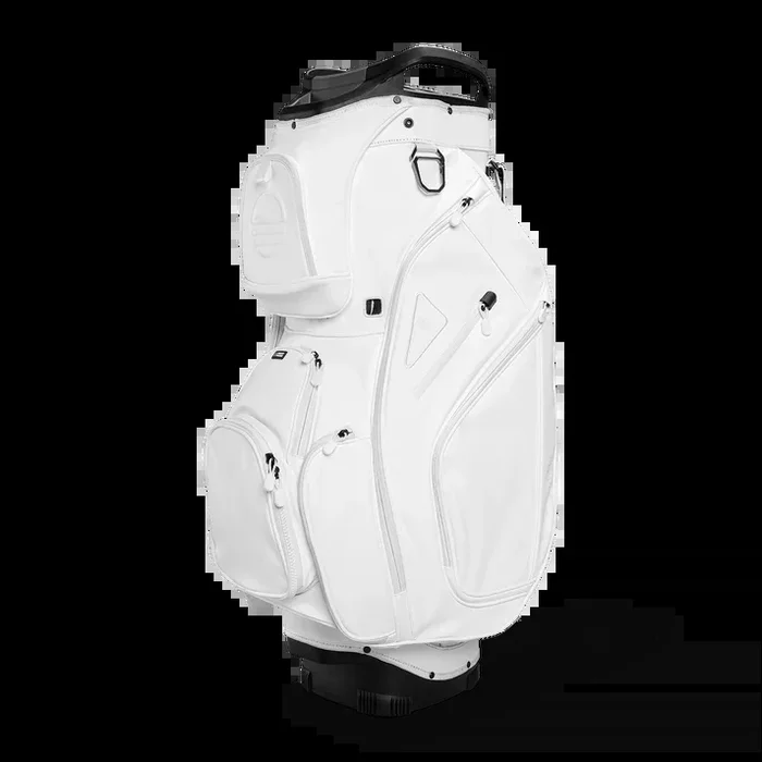 Sunday Golf Big Rig Cart Bag White Leather (Bag Height 36″)