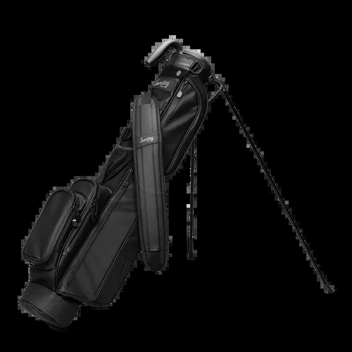 Sunday Golf Loma Golf Stand Bag Black Vegan Leather (Bag Height 32″)