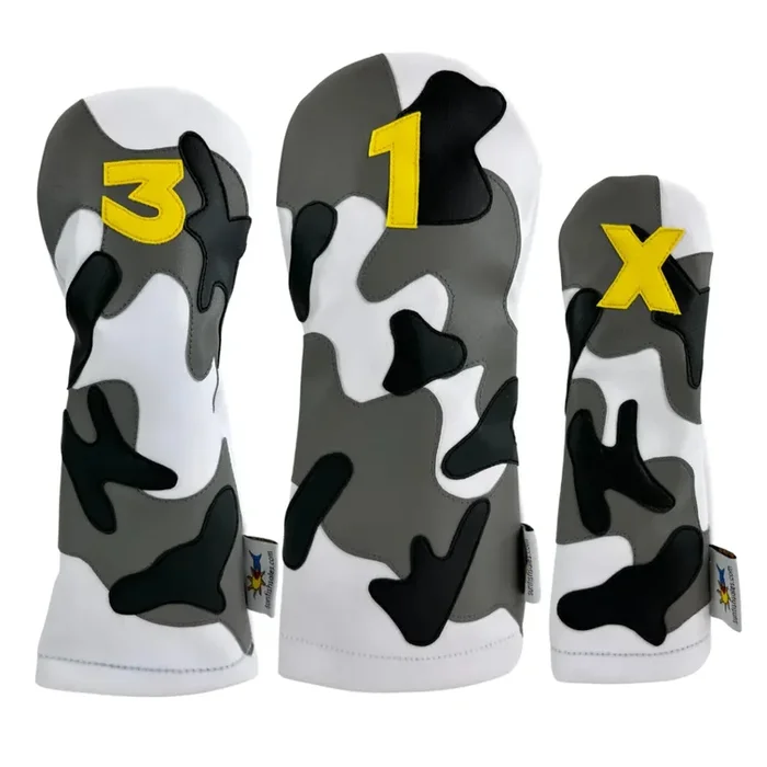 Sunfish: DuraLeather Headcovers – Snow Camo Appliqué