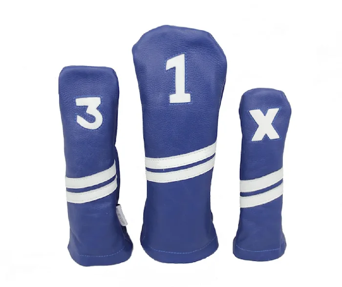 Sunfish: Leather Headcovers Set – Blue & White