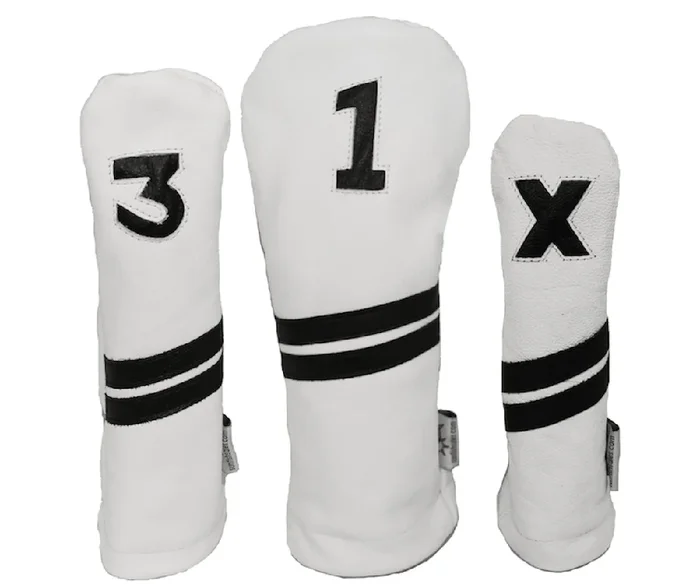 Sunfish: Leather Headcovers Set – White & Black