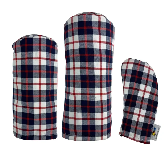 Sunfish: Tartan Headcover – White + Navy + Red