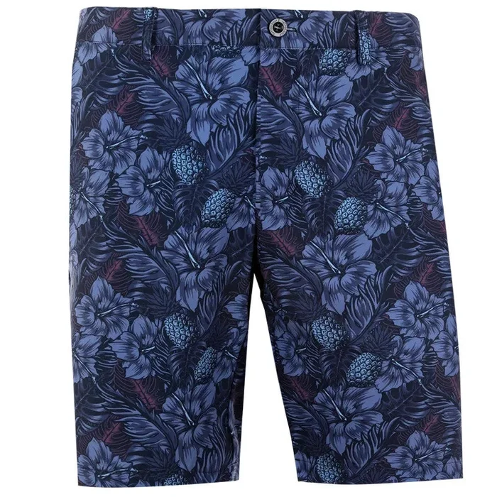 Tattoo Golf: Men’s Aloha Cool-Stretch Men’s Hawaiian Golf Shorts – Black