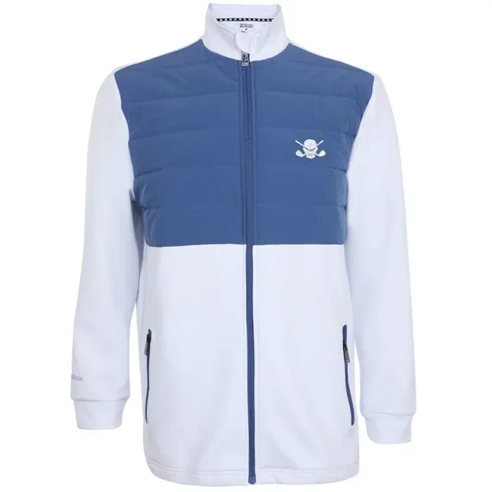 Tattoo Golf: Men’s Clubhouse Full-Zip Golf Jacket – White/Blue Dusk