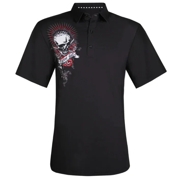 Tattoo Golf: Men’s Cool-Stretch Golf Shirt – Bad Lies (Black)