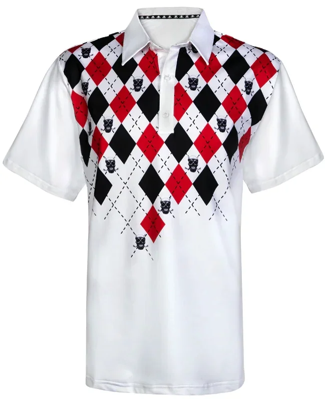 Tattoo Golf: Men’s Performance Monster Cool-Stretch Golf Shirt – White