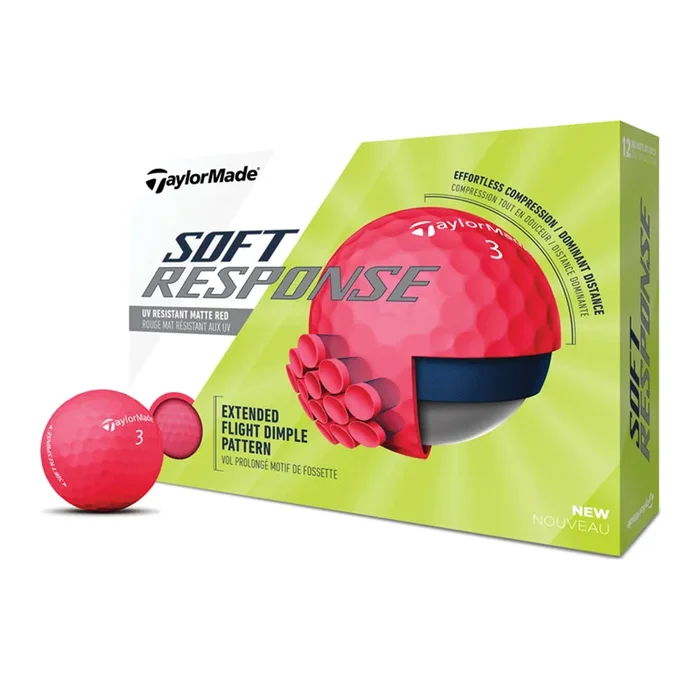 TaylorMade Soft Response Red Golf Balls – Dozen