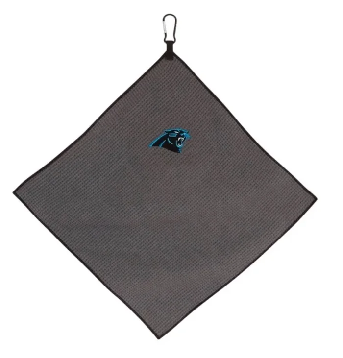 Team Effort NFL Carolina Panthers Golf Towel Microfiber Gray 15×15