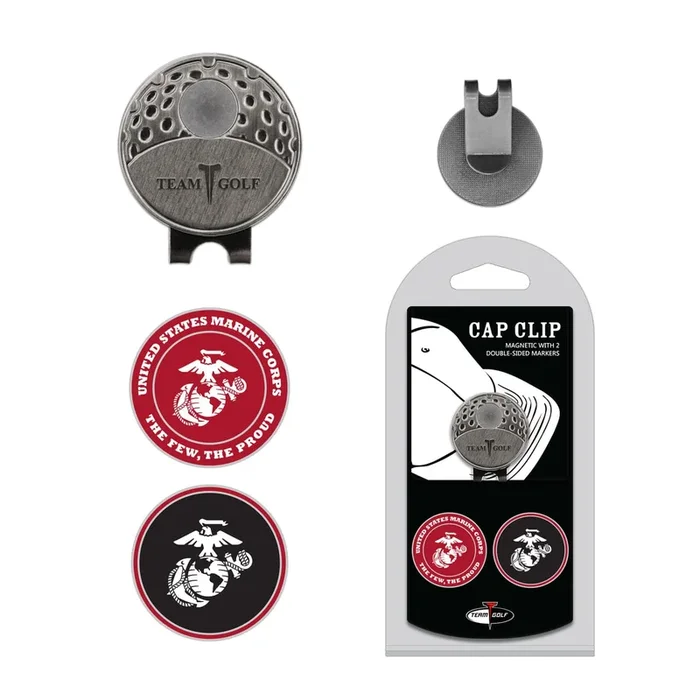 Team Golf US Marines 2 Ball Marker Hat Clip Set