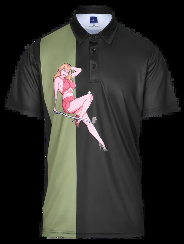 Tee It Up Mens Pin-Up Golf Polo Shirt by ReadyGOLF