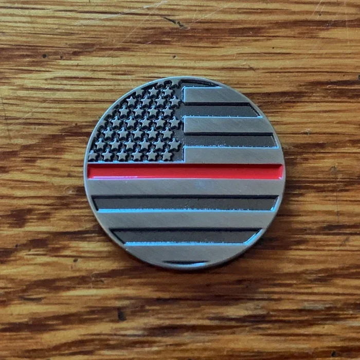 Thin Red Line Magnetic Golf Ball Marker
