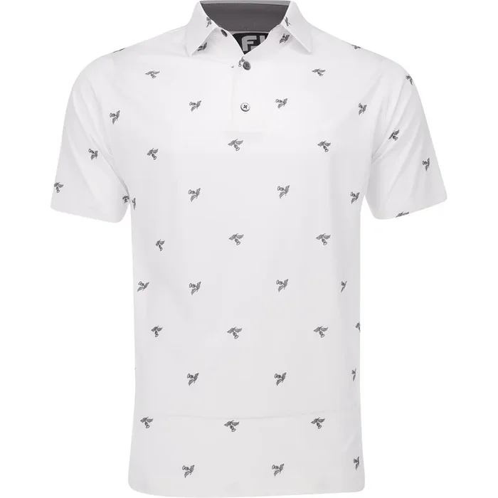 Thistle Print Lisle Self Collar Polo