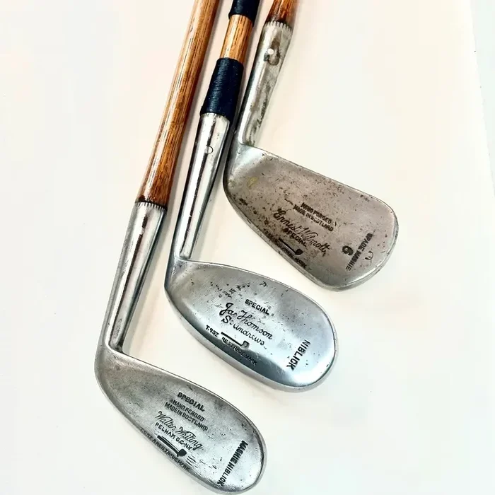 Tom Stewart 9 Club Set – 1-4 Irons, 3 Mashie, Niblick, Putter – All Reset 4 Play