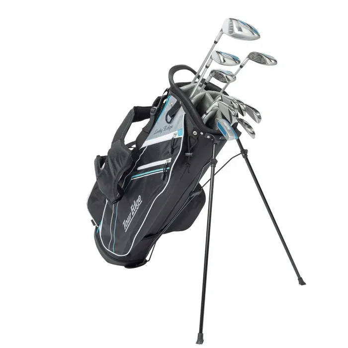 Tour Edge TE-200 Complete Package Women’s 11 Club Set -1″ Silver Ladies RH Stand