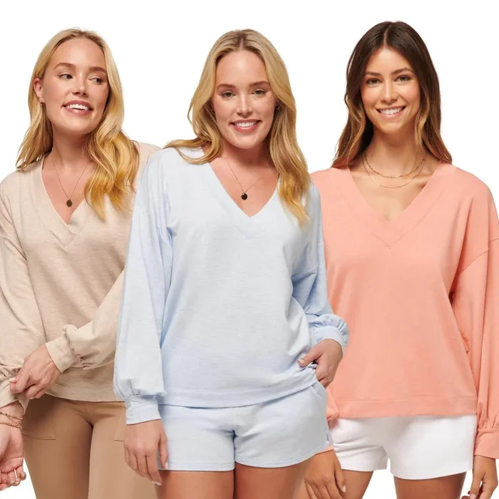 TravisMathew Women’s Cloud Terry VNeck Pullover 24