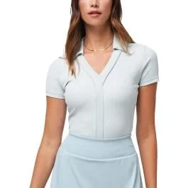 TravisMathew Womens Tropical Outlook Moveknit Rib Golf Polo – ON SALE