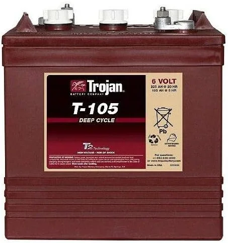 Trojan T105LPT-MV 6V GC2 w/ LPT terms, Master Vent