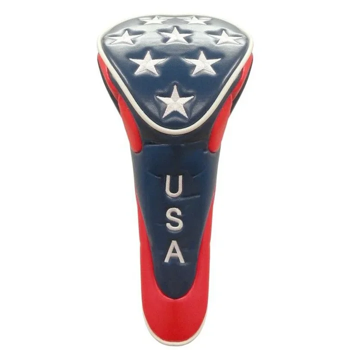 USA Golf Head Cover with Embroidered Stars – Fairway with Zipper Closure