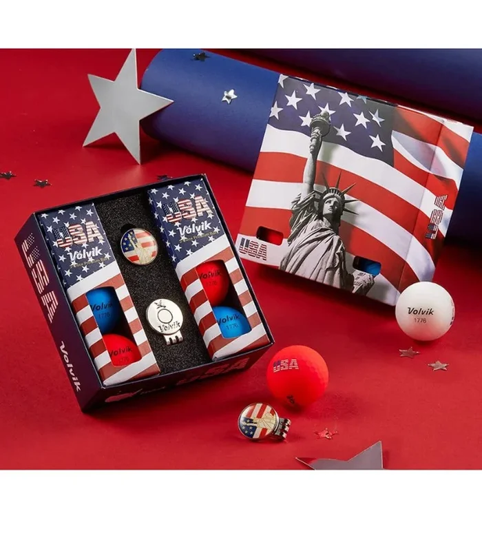 Volvik USA 6 Ball Pack Limited Edition – Lady Liberty Ball Marker With Hat Clip