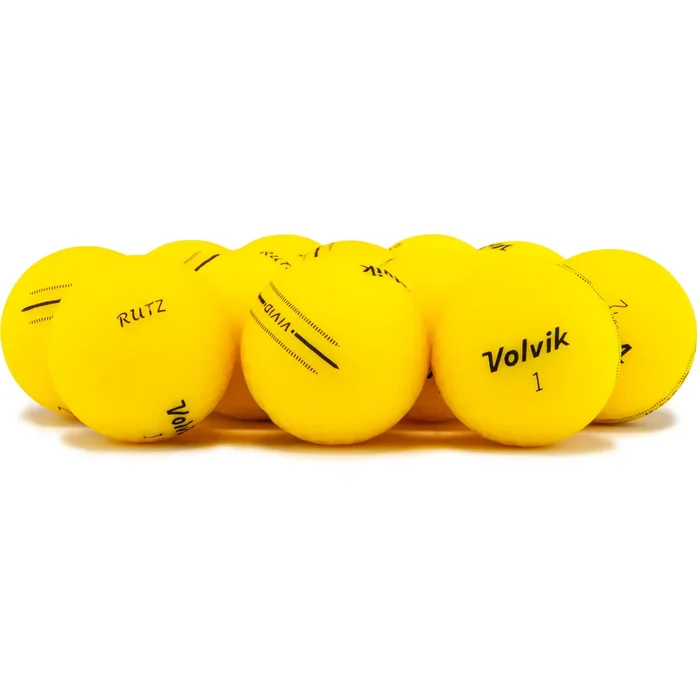 Volvik Vivid Matte Yellow Logo Overrun Golf Balls
