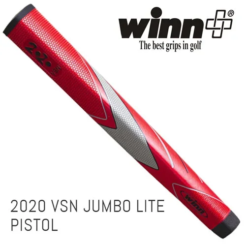 Winn VSN Red/Gray Jumbo Lite Pistol Putter Golf Grip