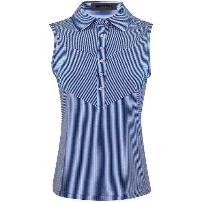 Women’s Fine Tech Engineered Stripe Sleeveless Polo