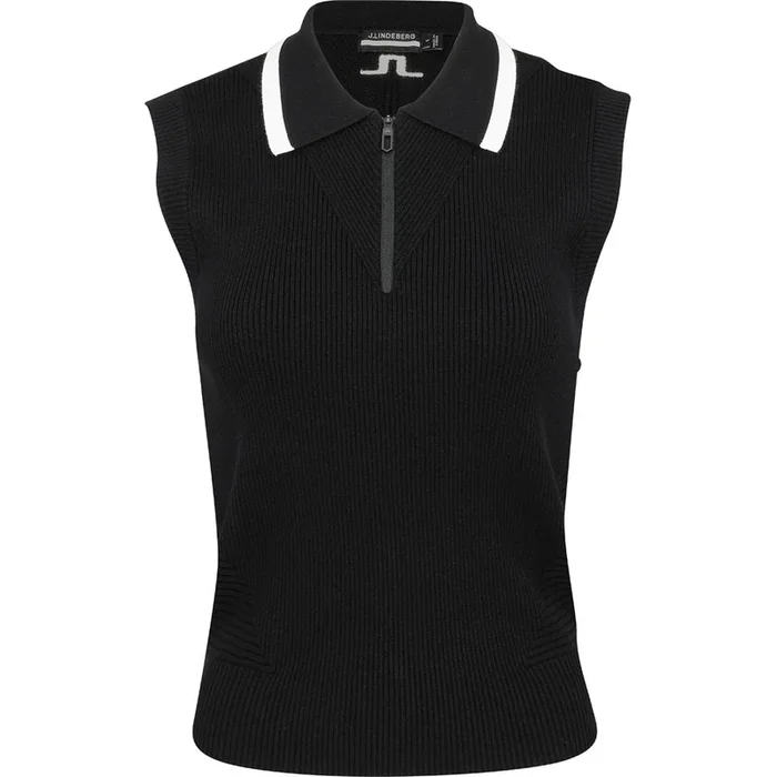 Women’s Ramona Knitted Sleeveless 1/4 Zip Polo