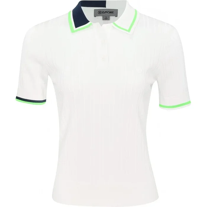 Women’s Ribbed Cotton Blend Sweater Polo