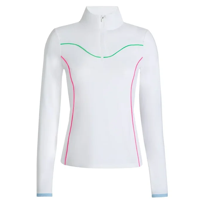 Women’s Stretch Nylon Interlock Tipped 1/4 Zip Pullover
