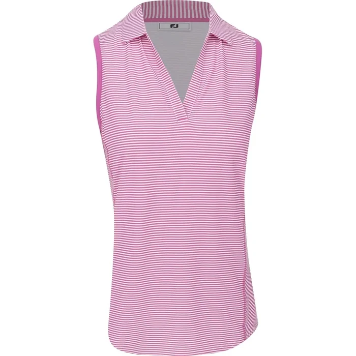 Women’s Stripe Open Placket Sleeveless Shirt