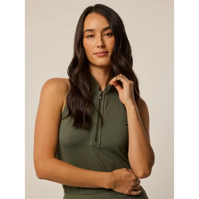 Women’s Vesta Sleeveless 1/4 Zip Blade Collar Top